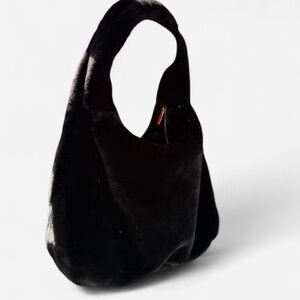 Rachel Zoe Y2k Alternative Black Faux Fur Bag